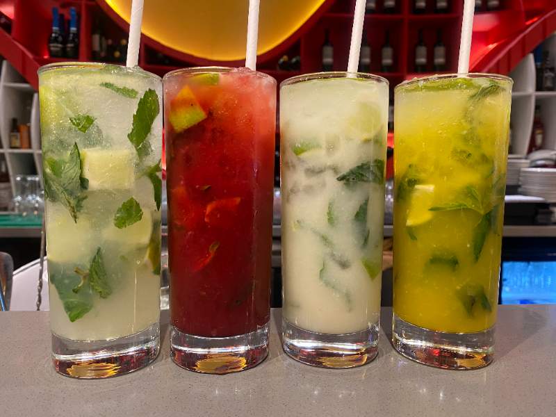 Mojito Sabores. tradicional, Mango, Frambuesa, chirimoya y sin alcohol.